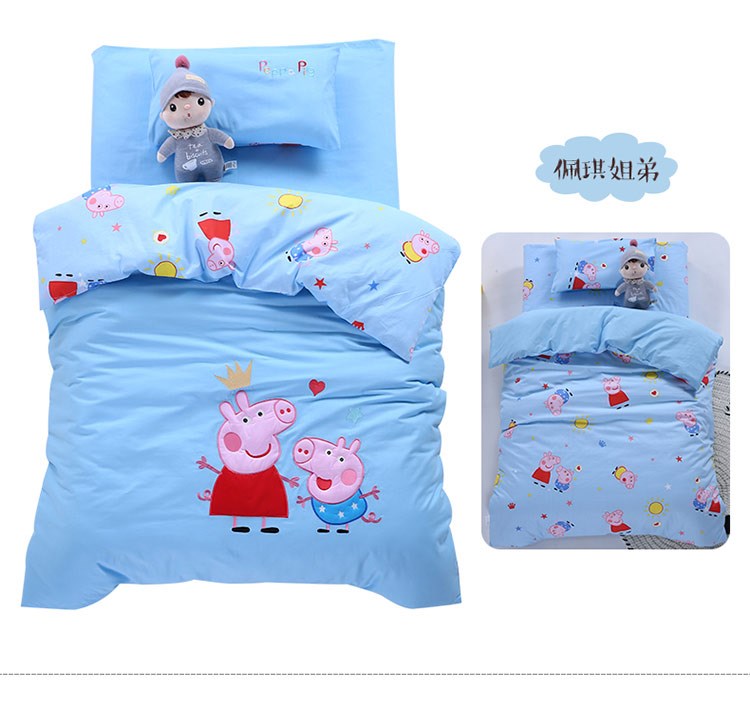 Mẫu giáo chăn bông ba mảnh trẻ em quilt bé ngủ cotton bộ đồ giường trẻ em với lõi sáu mảnh mùa đông 	chăn ga gối hoạt hình cho bé