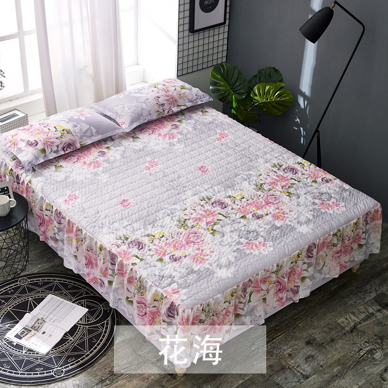khăn trải giường bông giường váy bụi che dày hơn một mảnh nệm bìa bảo vệ cho một giường 1,5m 1.8m1.2 Li - Váy Petti drap giường có viền