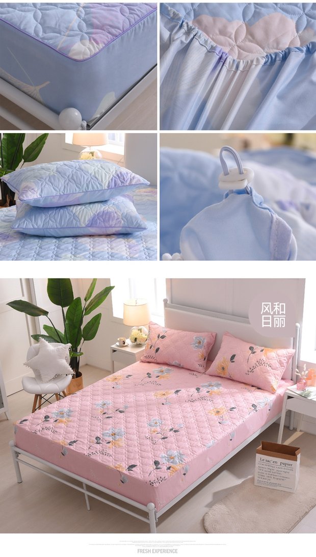 Giường một miếng bông dày chần Simmons bảo vệ bọc nệm mỏng nệm phủ bụi phủ giường 1,8m m Ga chun và ga phủ