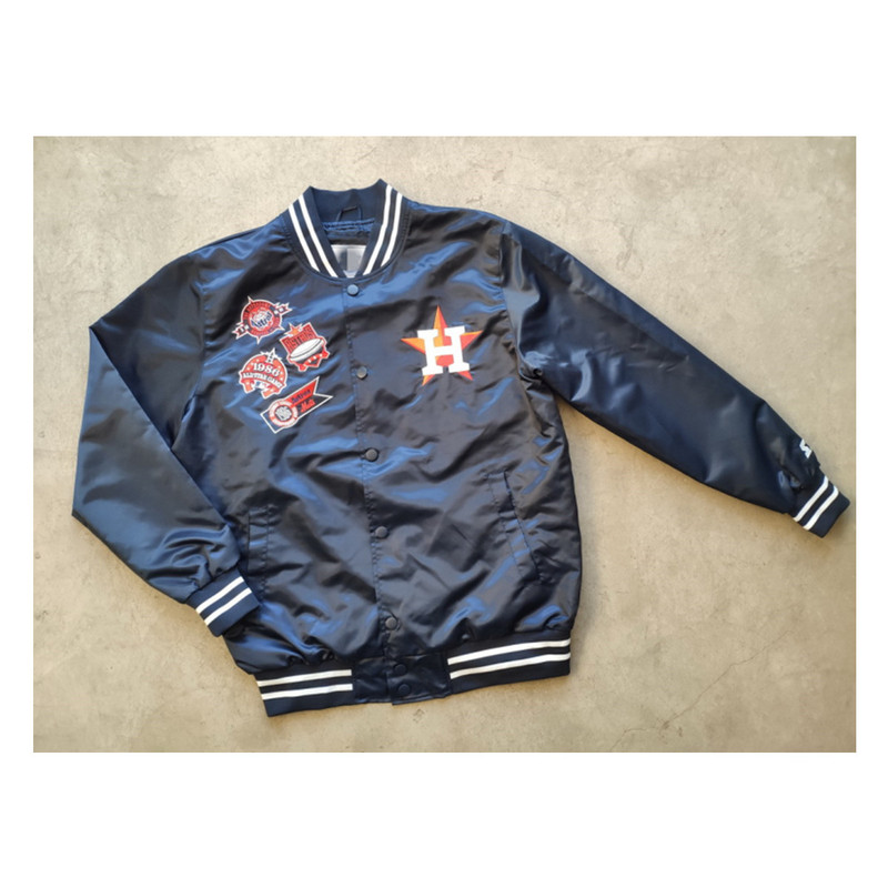 Sta Jacket Satin Baseball Jacket Hughton Astronautastros Non-Cotton