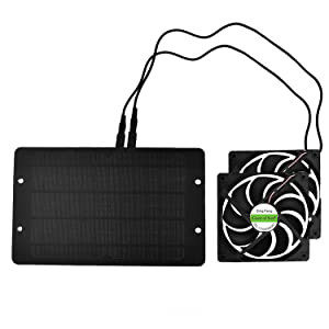 single crystal Solar panels plus double 9 page Fan Mainframe shell 12024 exhaust Ventilation fan 6 inch photovoltaic Fan DC plug