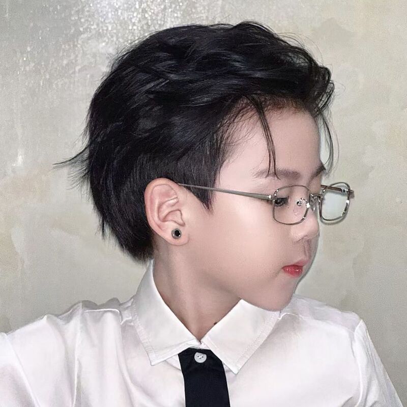 Children's Square Gold-Rimmed Glasses Frame Without Lenses, Decorative Metal Frame Glasses for Photo-Taking, Personalized Matching