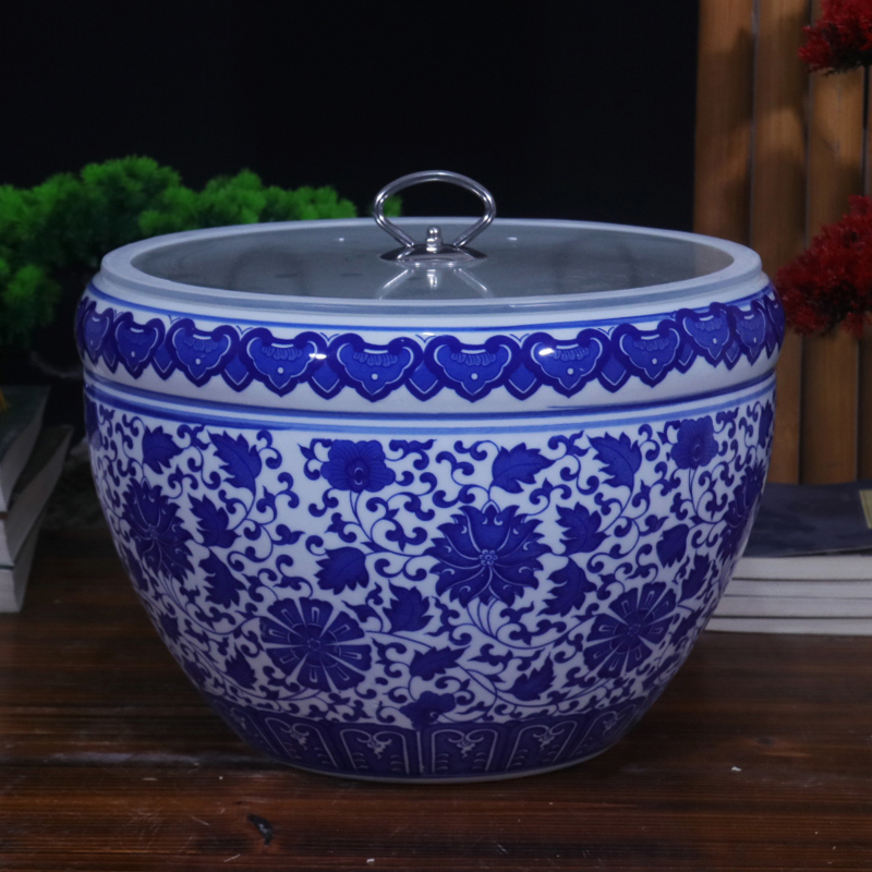 Supermarket Display Special Pickle Jar Jingdezhen Ceramic with Lid Commercial Display Kimchi Pickle Seasoning Rice Wine Jar