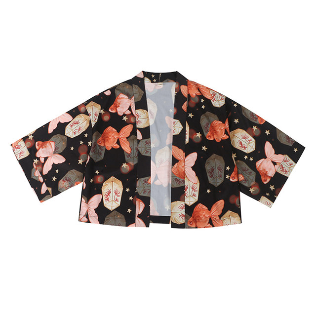 Shallot Liang Tai original Japanese-style Japanese-style cardigan jacket women's 2023 spring wide-sleeved goldfish pattern loose top