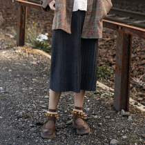 Small onion good cut Joker skirt children autumn and winter College Style students high waist black long skirt pleated skirt