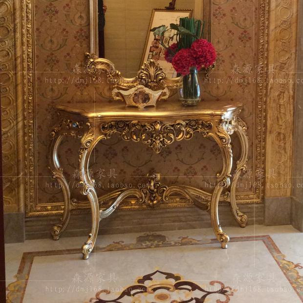 The Eurostyle Extravaganza Entrance to the Xuan Guan Table Door Hall Xuanguan Terri Villa Living Room Upscale Decorative Terrace Original Wooden Wall Side Table