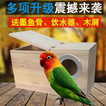 Budgerigar breeding box Solid wood birds nest Peony bird warm hatching box nest box Parrot nest wooden