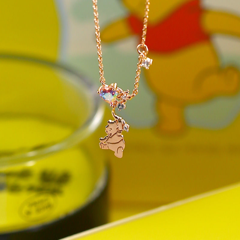Cartoon Winnie the Pooh Disney Collaboration Necklace Fashion Cute Gift Sweater Neck Chain for Women