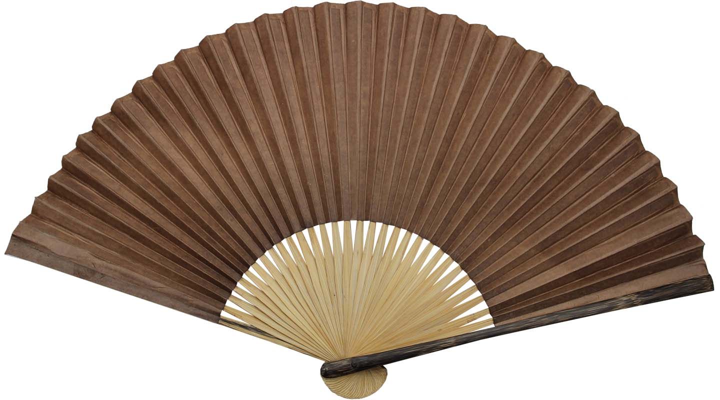 Xianbao pure handmade Shaoxing full jade brown bamboo edge black paper fan original brown persimmon lacquer fan craft folding fan