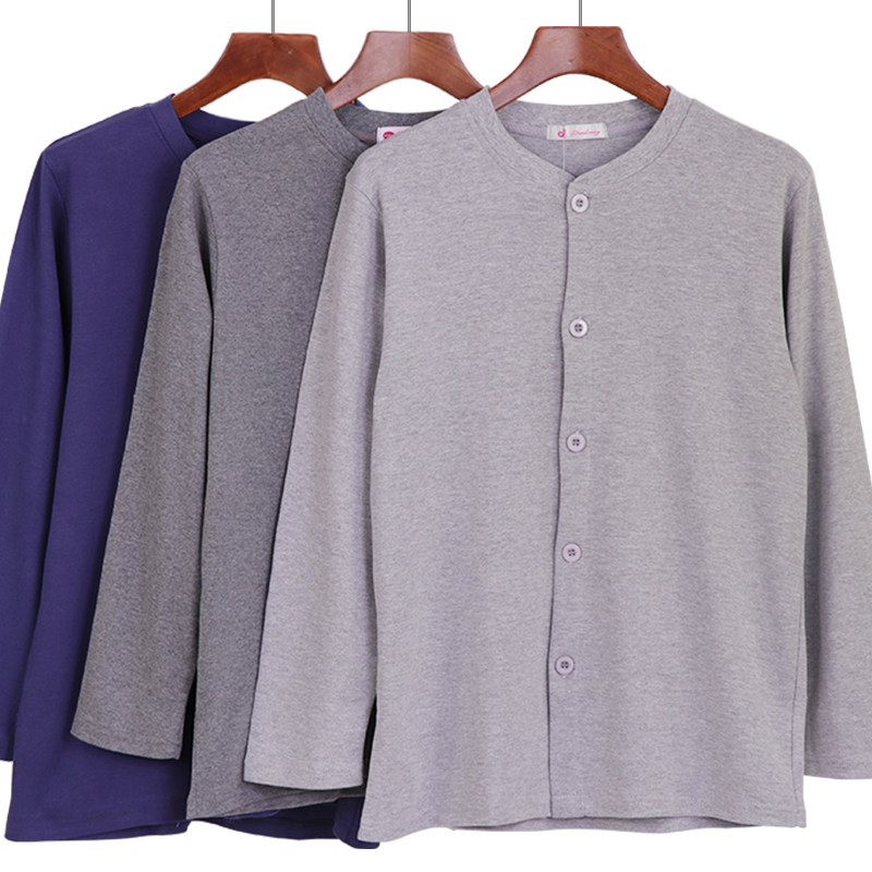 Men's cotton cardigan autumn coat Middle-aged and the elderly fat plus size cotton thread coat Dad king-size open body cotton sweater