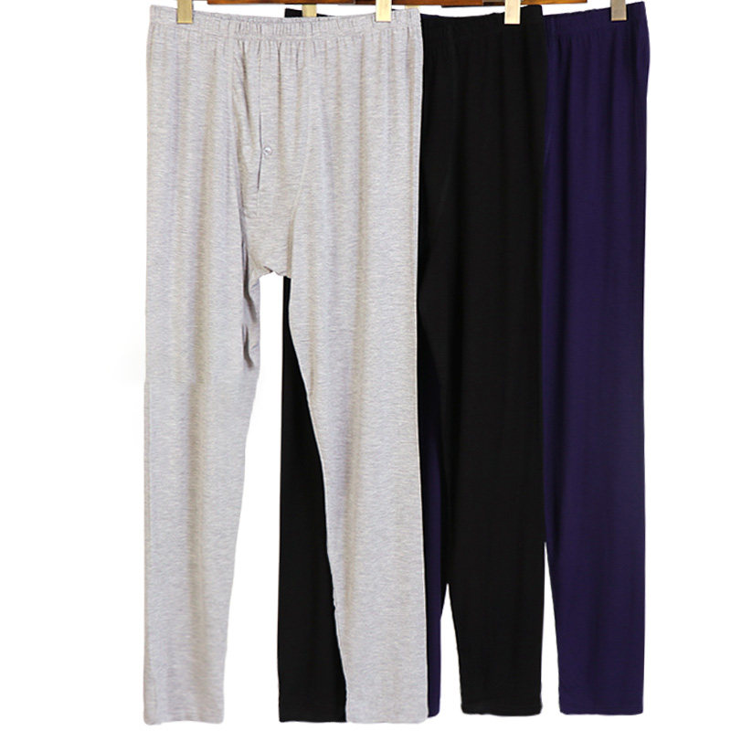Men's ultra-thin base spring and autumn pants Momudale single inner pants for the elderly plus fat plus size bamboo fiber sanitary pants