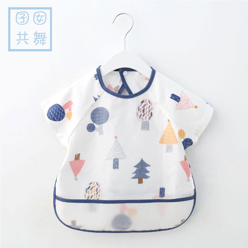 Summer baby eating hood Children waterproof Anti-wearing clothes Baby surrounding pocket Thin Boy Anti-Dirty Palate Nursery School