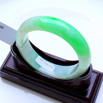 Myanmar Emerald Floating Green Emerald Bracelet Old Pit Ice Glutinous jade Jade Bracelet Natural a goods high-end round bracelet 53mm