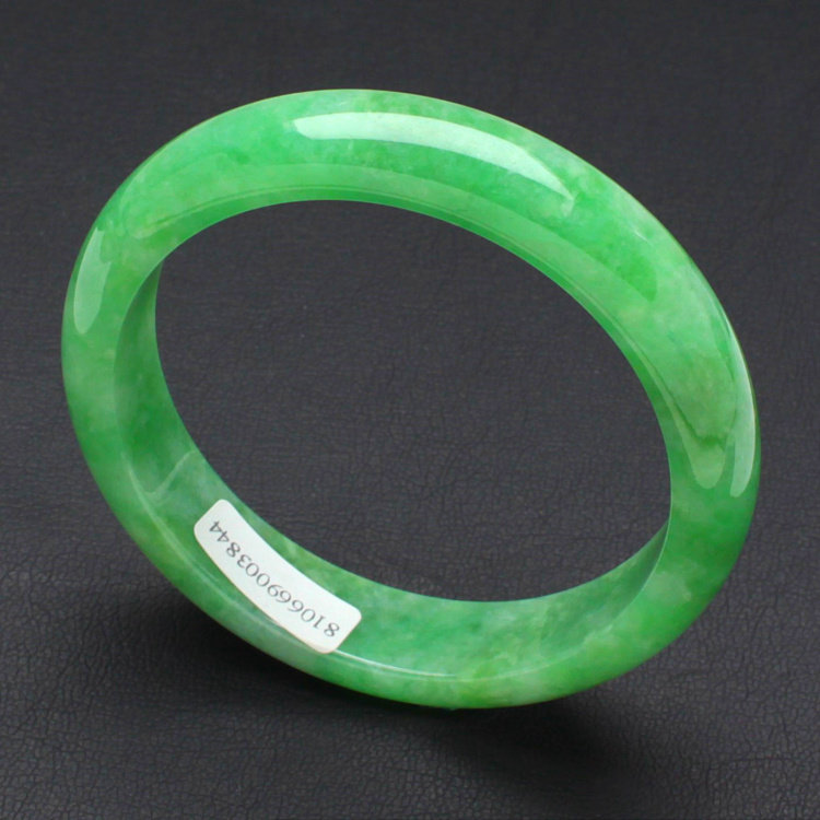 Myanmar old pit natural full green jade bracelet floating sun green A goods jade jade bracelet full green female model with certificate 58mm