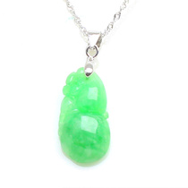Myanmar Natural Emerald A Cargo Light Yang Green Ruyi Pendant Jade Pendant Jade Pendant Woman with 925 silver necklace with certificate