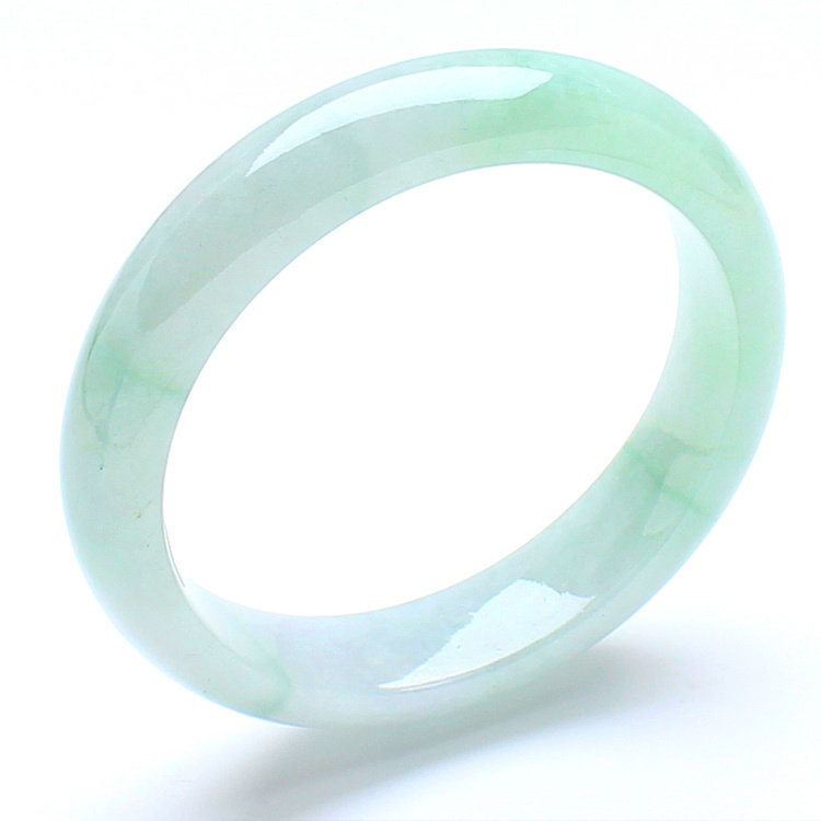 Natural A freight emerald bracelet light green flower jade jade bracelet Myanmar old pit jade jade bracelet with certificate