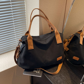 Simple and fashionable women's canvas bag large capacity tote bag