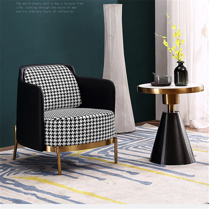 Nordic modern minimalist new sofa chair light and luxurious home living room casual small sofa Thousand-bird-style business talks chair