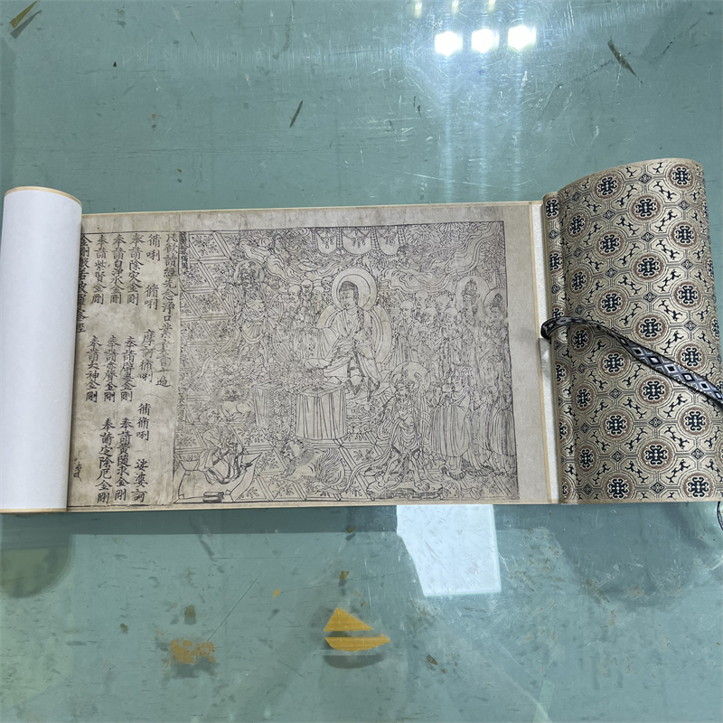 Dunhuang Tang Dynasty Engraving from the Year 908, the Diamond Sutra of Prajna Paramita, Micro-Printed Replica, Small Script Calligraphy Scroll