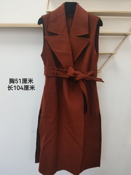 双面羊绒羊毛呢赫本风坎肩女外套马甲秋冬中长款冬季女法式小香风