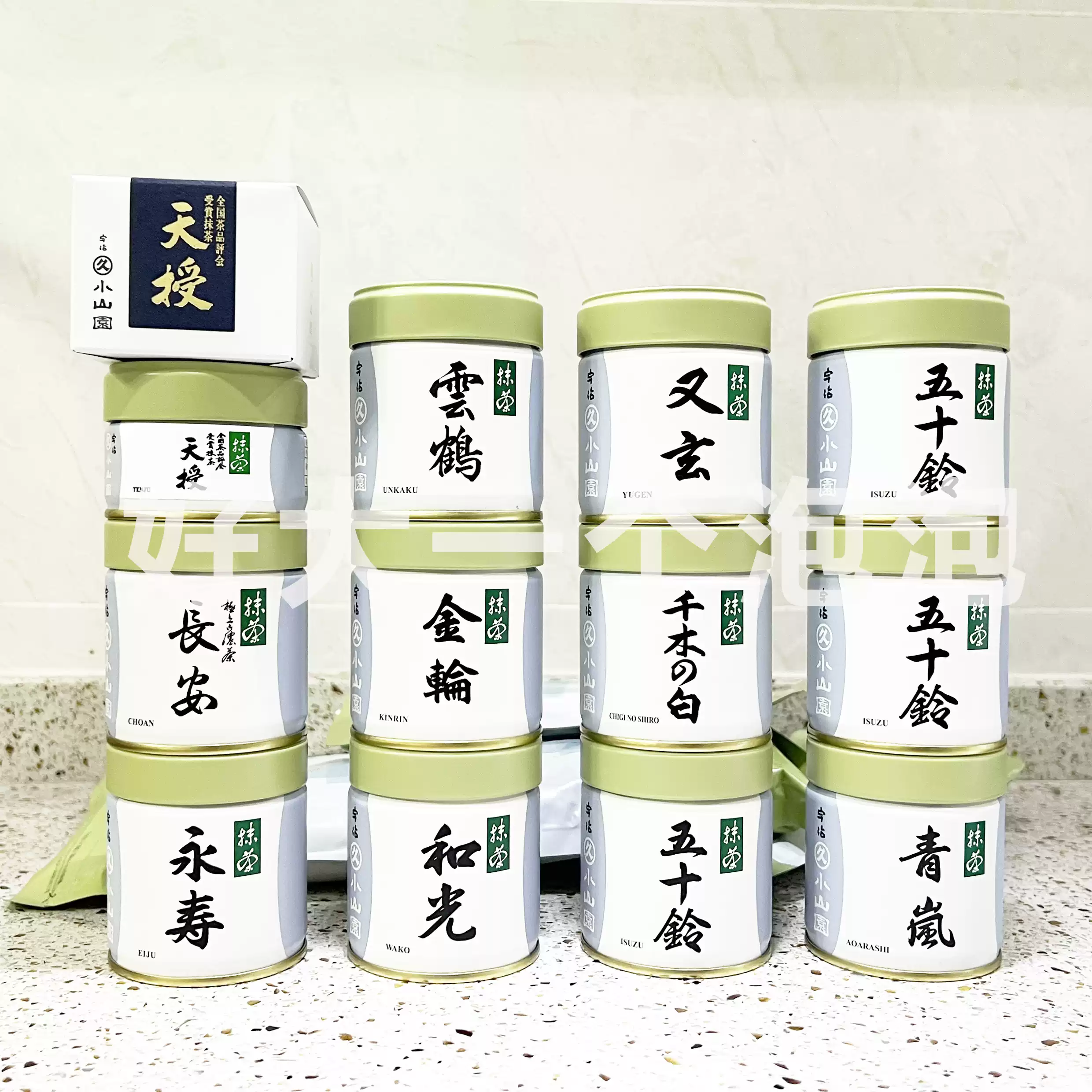 丸久小山園抹茶 5種×3セット五十鈴青嵐雲鶴金輪和光 丸久小山園の抹茶 (雲鶴 vs 金輪) : r/tea