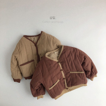 Literary Mori Department ~ Korean version of childrens retro cotton-linen cotton jacket mens and womens treasure loose temperament thin cotton clothes foreign style