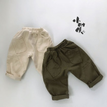 Behind pp praise pants 2020 new Korean version of childrens radish pants cotton hemp Harlan foreign style personality literature and art fat treasure