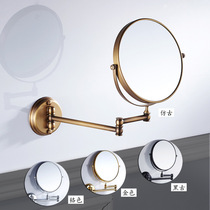 Eurostyle Brass Dresser Retro Toilet 8 Inch Fold Make-up Mirror Flipped Telescopic Bathroom Beauty Mirror Wall-mounted