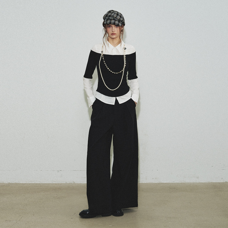 Fumism "City Cruiser" Kochi Commuting Style Black Trousers Simple Versatile Casual Wide-Leg Pants Fumism "City Cruiser" Kochi Commuting Style Black Trousers Simple Versatile Casual Wide-Leg Pants
