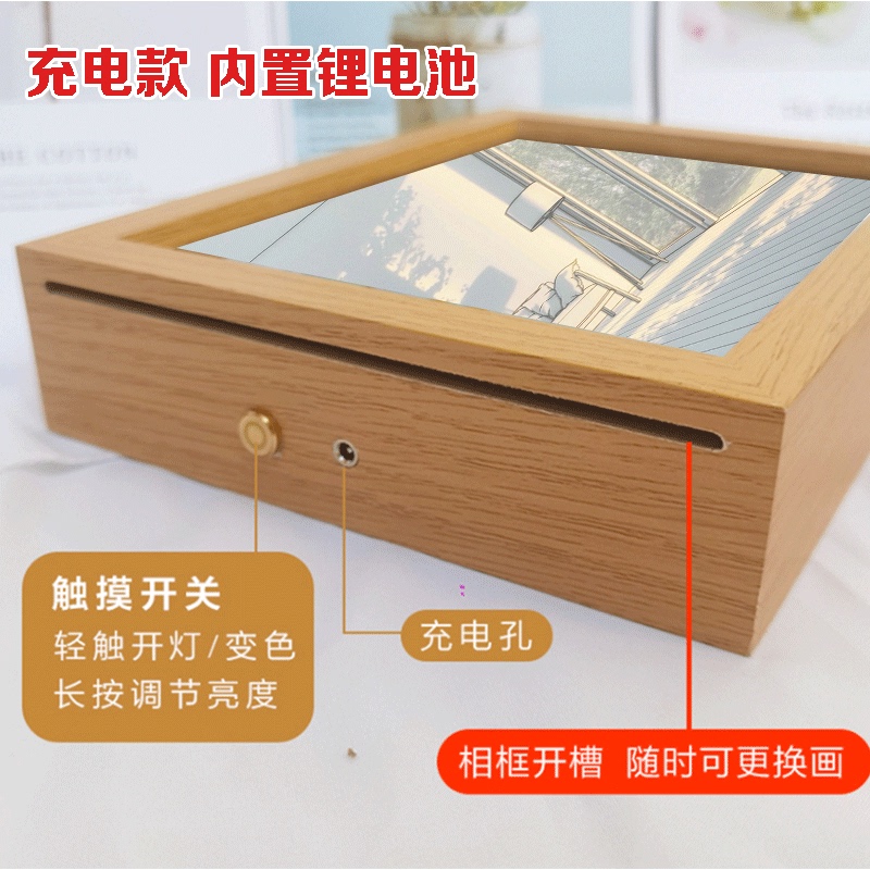 New Product Light Painting DIY Special Photo Frame Hollow Three-Dimensional Picture Frame LAOSHU Luminous Frame with Ambient Light Frame Material