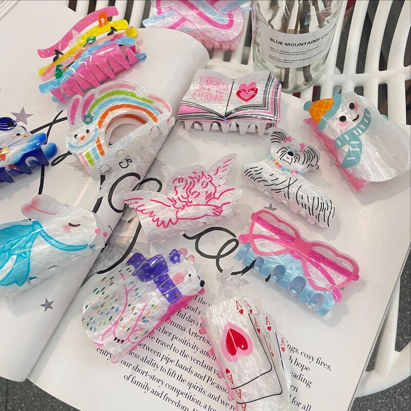 New Acrylic Hair Clip Korean Style Cartoon Hair Accessory Dopamine Hair Clip Angel Wings Shark Clip New Acrylic Hair Clip Korean Style Cartoon Hair Accessory Dopamine Hair Clip Angel Wings Shark Clip