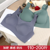 Large code No-mark bra No steel ring Summer display small plus fat Increase Fat mm Sleep lingerie vest bra 200 catty