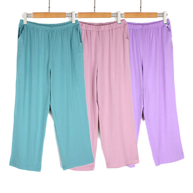 Middle Aged Loose Sleeping Pants Woman Summer Thin big code Fat mm old lady Modale Long pants casual home pants 200 catty 