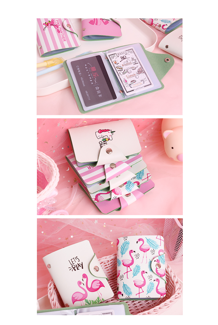 Qingrang Lady Card Chủ Phim hoạt hình Ví nhỏ 20 Túi Túi nhỏ gọn Ví tiền dễ thương Gói tài liệu Gói ví vans