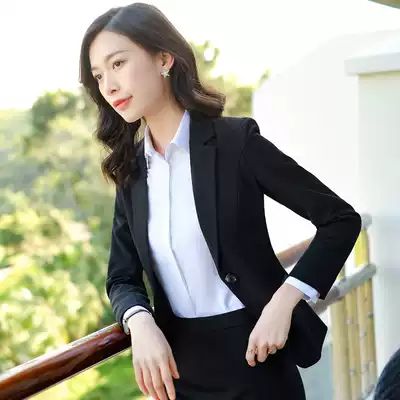 Suit suit female 2019 autumn fashion slim temperament college student interview formal dress black work clothes overalls