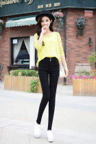 Korean black magic leggings women wear autumn and winter high waist slim plus velvet padded elastic Joker small foot pants