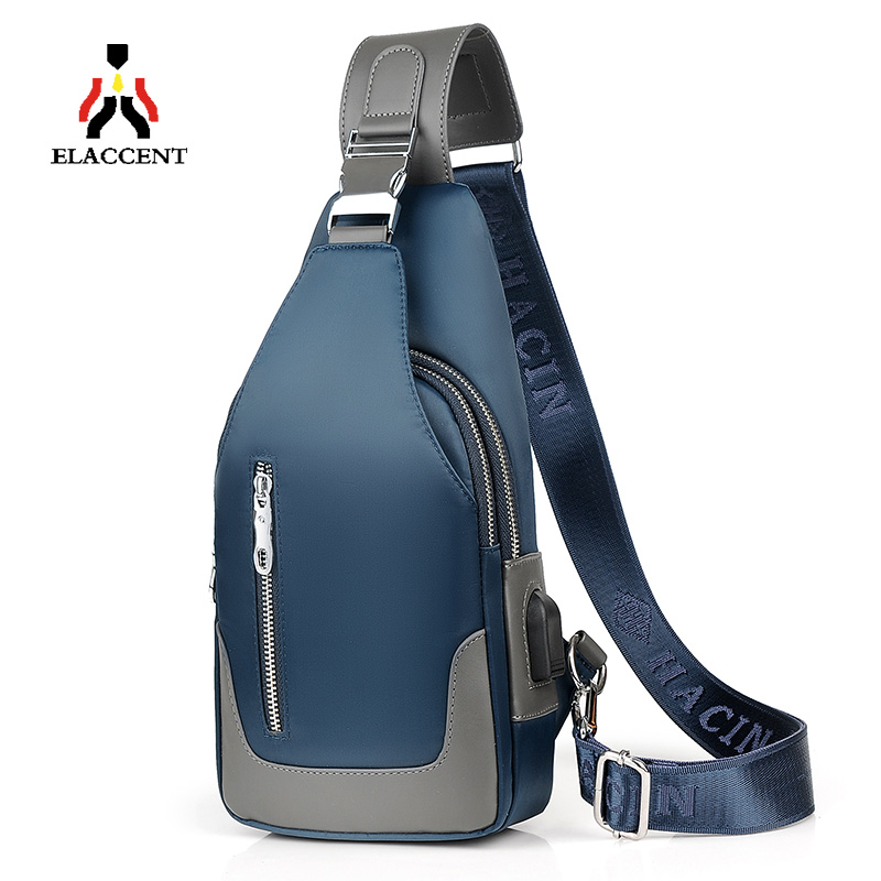 Chest bag men's trendy shoulder bag Messenger bag men's bag casual Diagonal Messenger Bag Versatile Lightweight Messenger Small Backpack