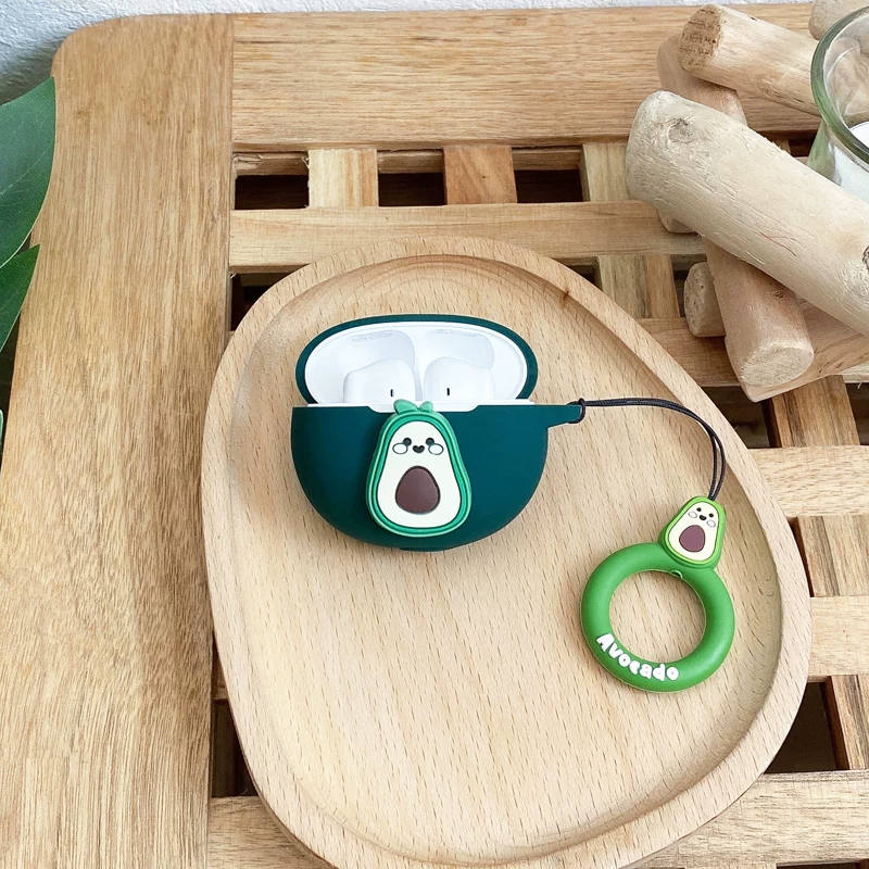 Милоe авокадо защитный чехол для наушников QCY AilyPods, против падения, корпус для хранения аксессуаров qcyailypods, отделение зарядки, мультяшный чехол, силиконовый корпус T20, индивидуальный дизайн