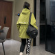 Windbreaker ແມ່ຍິງຂະຫນາດກາງຍາວ Loose Korean Style Ins Hooded ໃຫມ່ຂະຫນາດໃຫຍ່ Casual Workwear Embroidered Fat MM Spring and Autumn Jacket