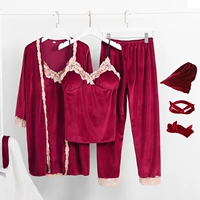 Бордовый комплект, повязка на голову, повязка для глаз, сумка для хранения, 4 предмета, 3 предмета