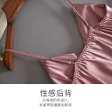 Летняя шелковая тонкая пижама, сексуальный топ с чашечками, городской стиль, облегающий крой