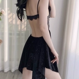 Демисезонная сексуальная кружевная пижама, банный халат, эффект подтяжки, с открытой спиной