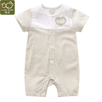 Rabbi 20% off clearance summer clothes newborn baby short-sleeved one-piece cotton 6 thin section open 1 month 3 baby long climb