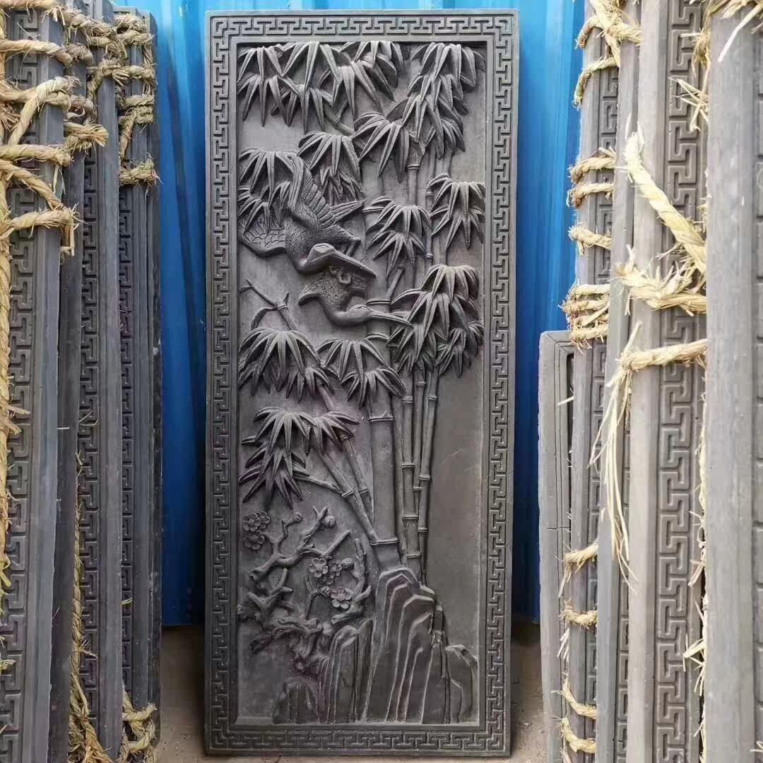 Ancient fine brick carvings Antique brick carved wall of Chinese brick - carved brick decorated Melan bamboo brick carvings