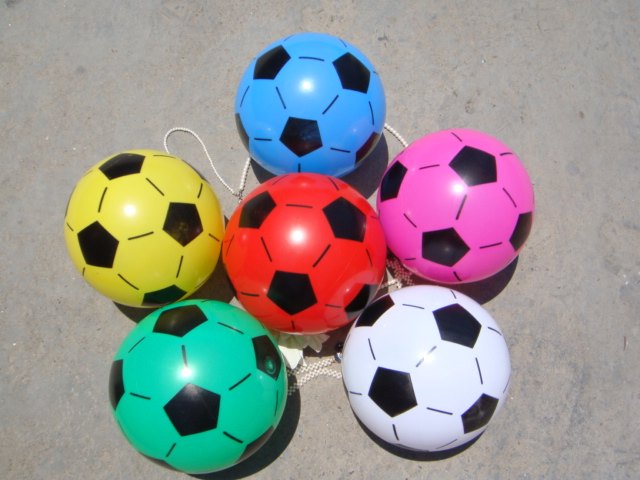 Direct selling children inflatable football beach leather ball cheering small leather ball toy ball explosion protection harmless single printed ball