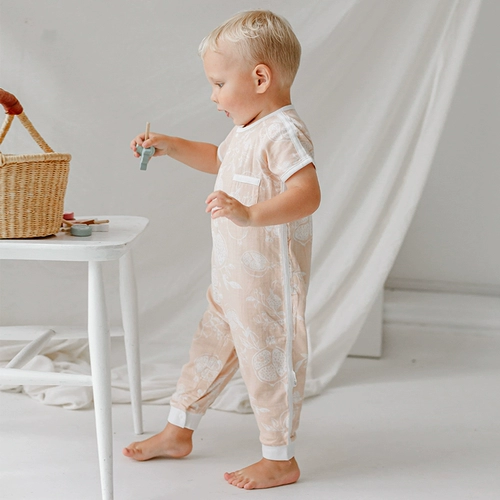 Детское летнее тонкое эластичное марлевое боди для новорожденных