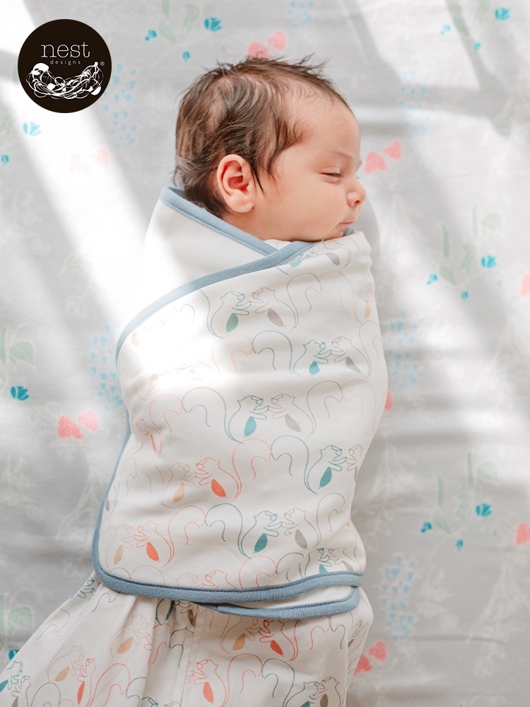 Nest Designs Baby sleeping bag 2021 spring new cotton double swaddling newborn baby anti-kick quilt