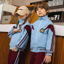 Pupil school uniform set spring and autumn children English style class clothing two-piece kindergarten autumn and winter sports garden clothing
