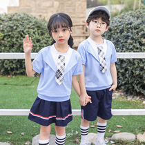 Primary school summer class dress suit First and second grade childrens Day performance school uniform cotton kindergarten garden dress summer dress