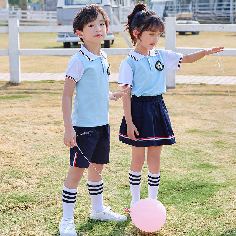 Kindergarten garden clothes summer clothes cotton primary school uniforms college British style sports meeting boys and girls performance class clothes